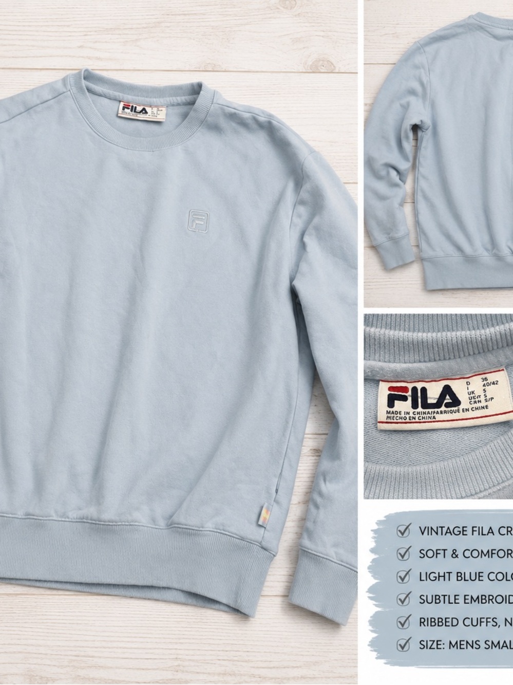 Fila Light Blue Crewneck Sweatshirt